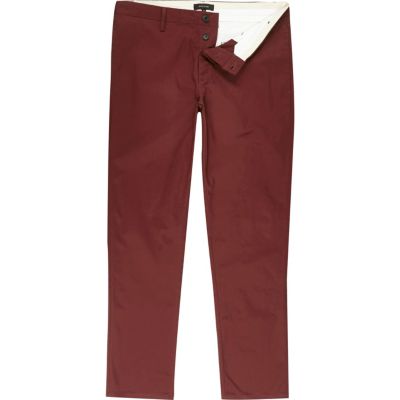 Red slim fit trousers